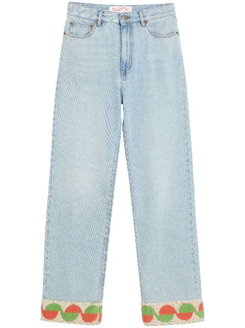 jacquard-trim jeans by VALENTINO