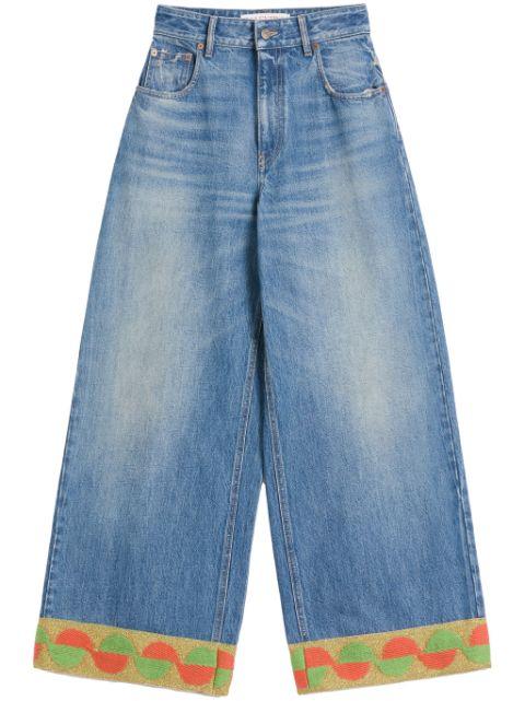 jacquard-trim jeans by VALENTINO