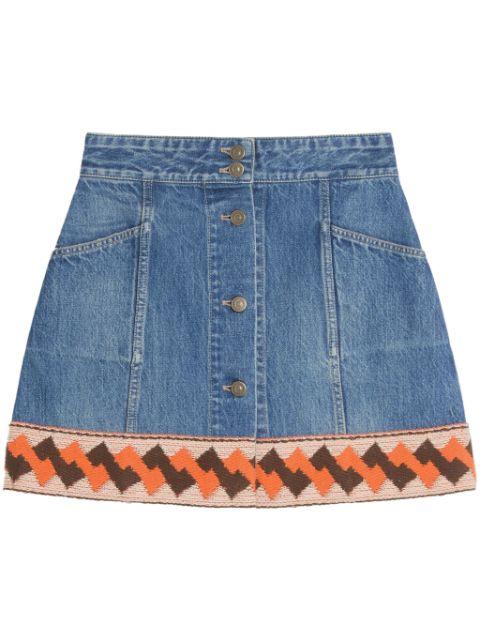 jacquard-trim mini skirt by VALENTINO