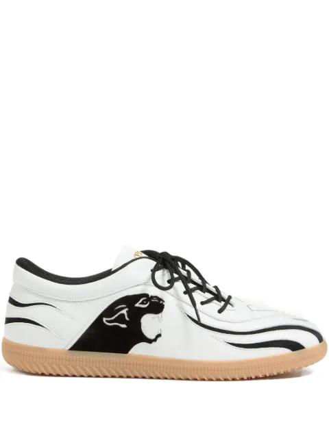 kicky panther-patch leather sneakers by VALENTINO