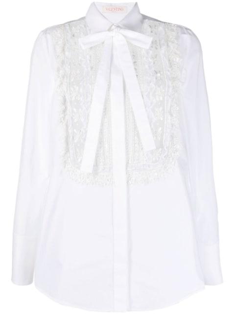 lace-bib tailored shirt by VALENTINO