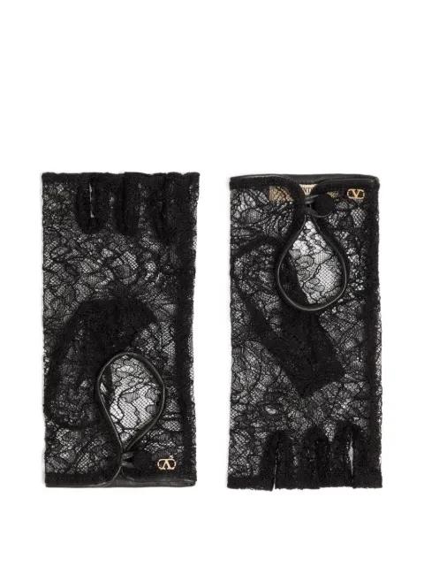 lace biker gloves by VALENTINO
