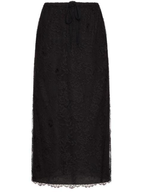 lace-detail midi skirt by VALENTINO
