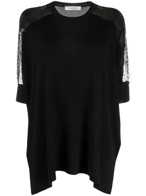 lace panel detail knitted top by VALENTINO