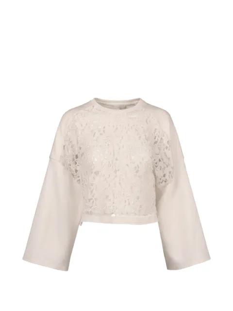 lace-panel sweatshirt by VALENTINO