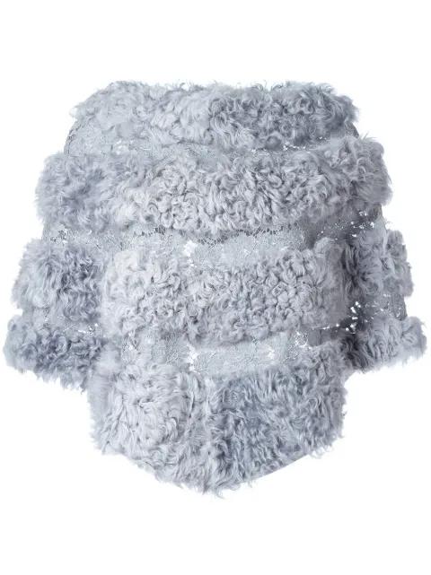 lace panelled cape by VALENTINO
