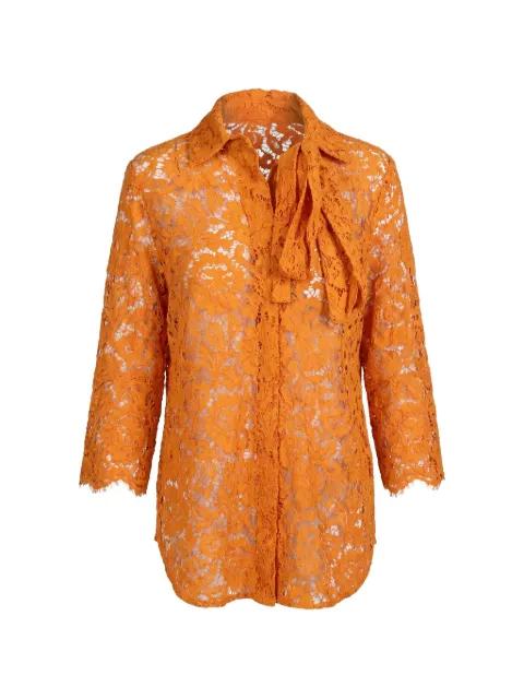 lace pussy-bow shirt by VALENTINO