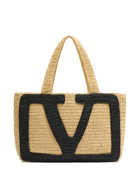 large Viva Superstar raffia tote bag by VALENTINO