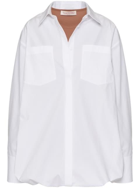 layered cotton-poplin shirt by VALENTINO
