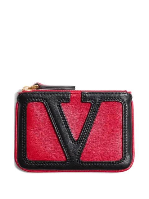 logo-detail leather card holder by VALENTINO