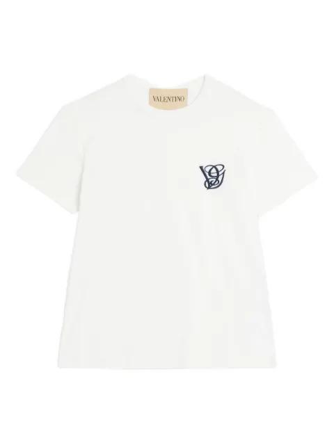 logo-embroidered crew-neck T-shirt by VALENTINO