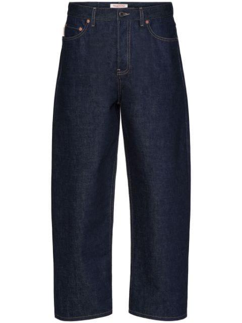 logo-patch cropped jeans by VALENTINO