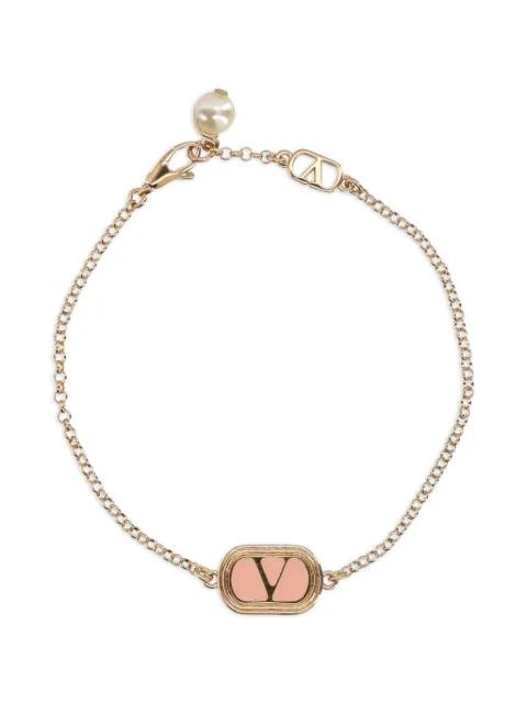 logo pearl bronze bracelet by VALENTINO