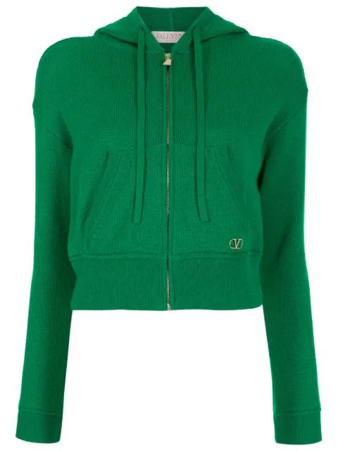 logo-plaque cashmere hoodie by VALENTINO