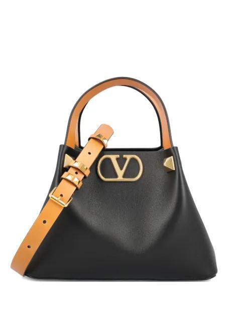 logo-plaque studded-embellishment tote bag by VALENTINO