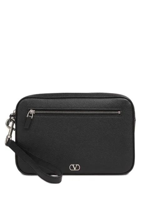 logo zip-top clutch bag by VALENTINO