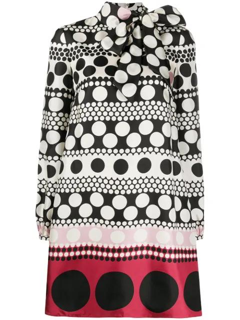 long-sleeve polka-dot dress by VALENTINO