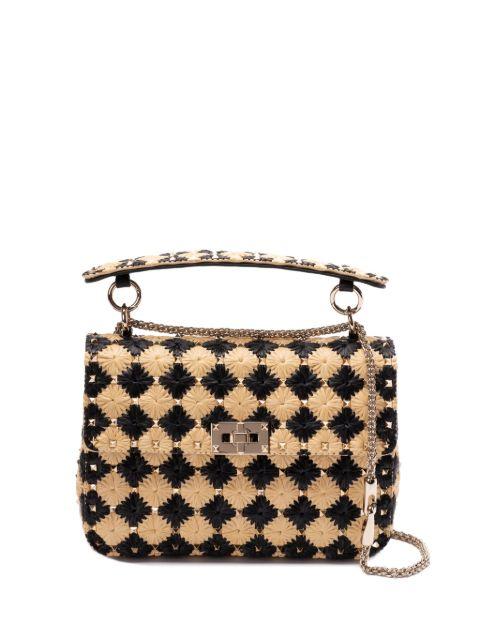 medium Spike raffia tote bag by VALENTINO