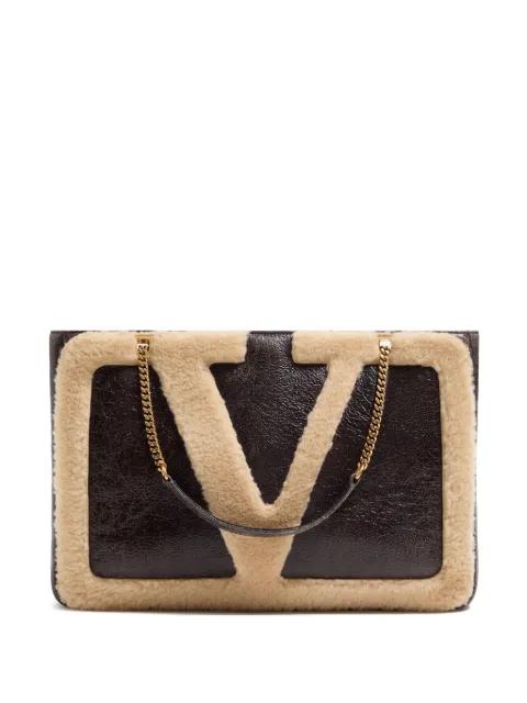 medium Viva Superstar shearling tote bag by VALENTINO