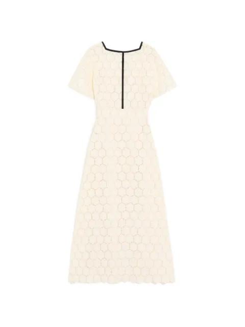 midi dress in Fleurs à Jours cotton by VALENTINO