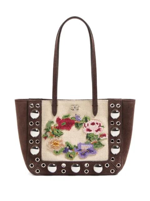 mini Nellcôte embroidered tote bag by VALENTINO