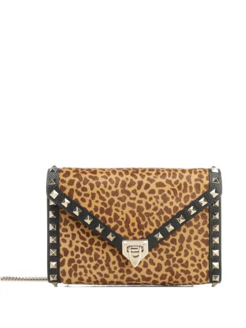 mini Rockstud leopard print stud shoulder bag by VALENTINO