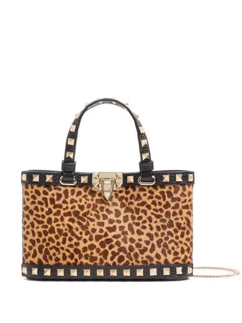 mini Rockstud shopping bag with animal print by VALENTINO