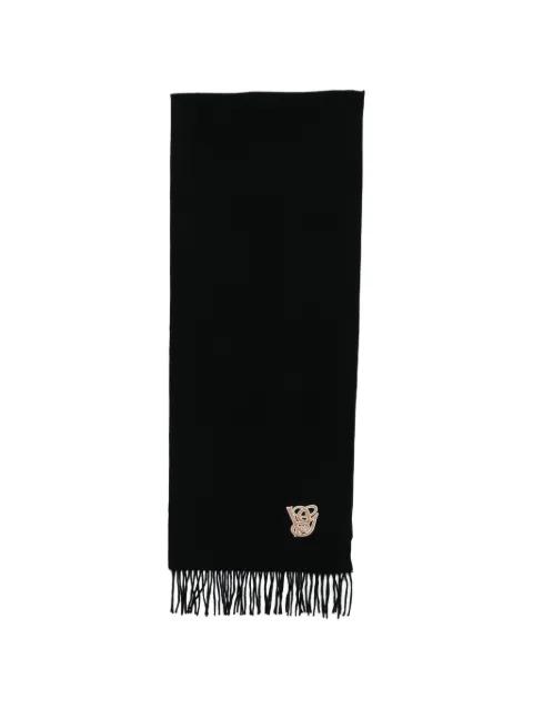 monogram fringed scarf by VALENTINO