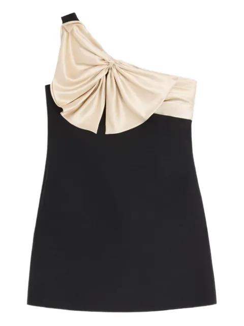 one-shoulder bow mini dress by VALENTINO