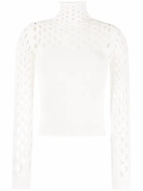 open-knit roll neck top by VALENTINO
