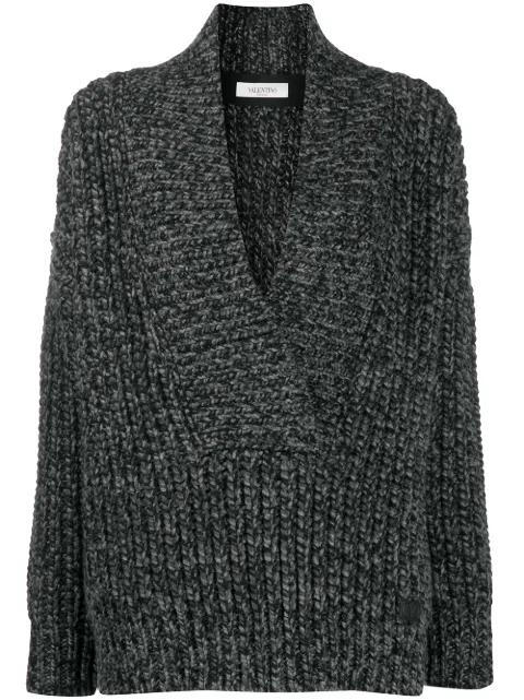 oversized mélange-knit jumper by VALENTINO