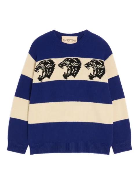 panther-jacquard striped jumper by VALENTINO