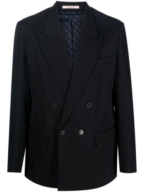peak lapels double-breasted blazer by VALENTINO
