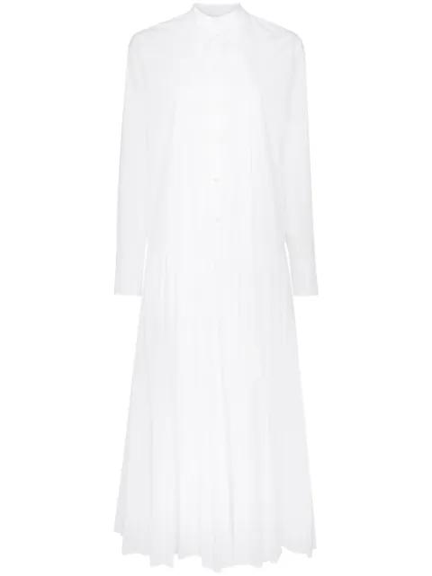pleated cotton-blend poplin dress by VALENTINO
