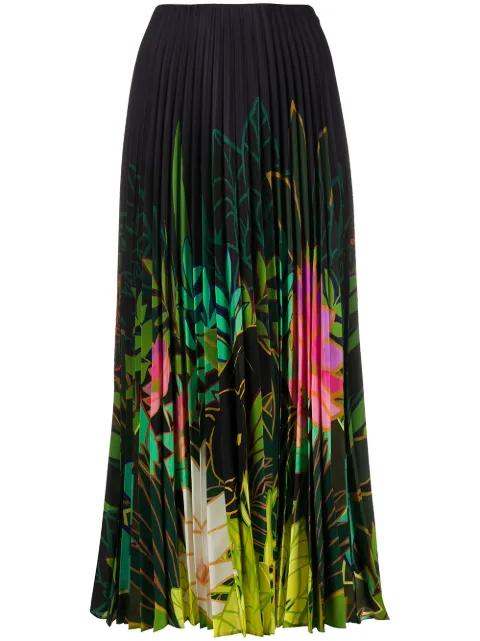 pleated floral-print skirt by VALENTINO
