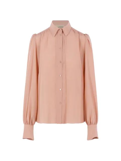 pleated long-sleeve blouse by VALENTINO