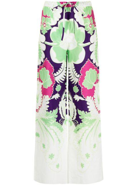 printed wide-leg trousers by VALENTINO