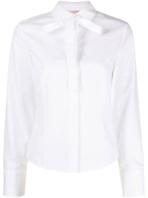pussy-bow cotton shirt by VALENTINO