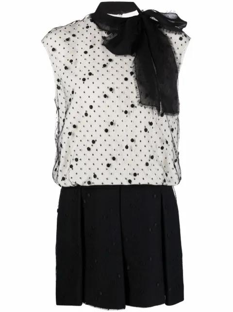 pussy-bow polka dot dress by VALENTINO