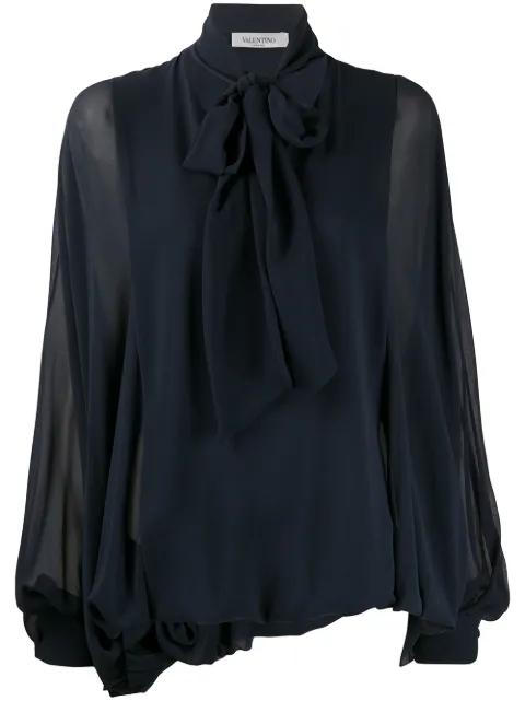 pussybow pouf sleeve blouse by VALENTINO