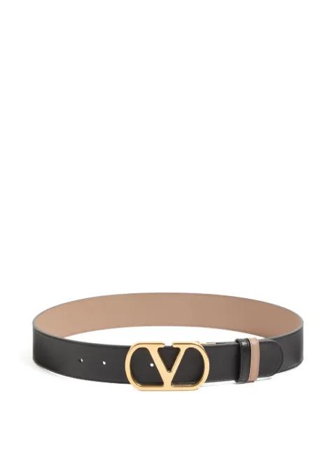 reversible Vlogo Signature belt in glossy calfskin 40mm by VALENTINO