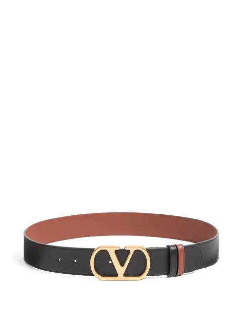 reversible Vlogo Signature belt in glossy calfskin 40mm by VALENTINO