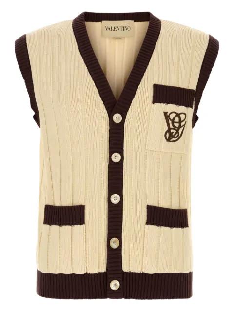 ribbed sleeveless cardigan by VALENTINO