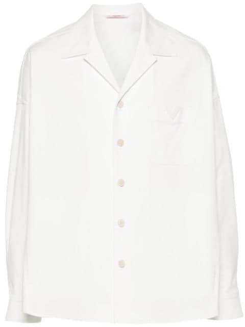 rubberized-logo canvas shirt jacket by VALENTINO