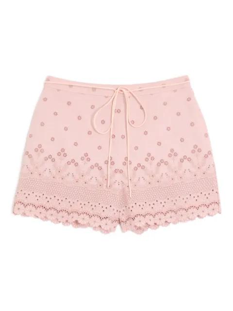 ruffle cotton ribbon shorts by VALENTINO