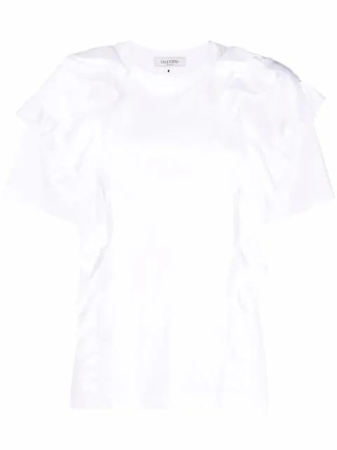ruffle-trim short-sleeve T-shirt by VALENTINO