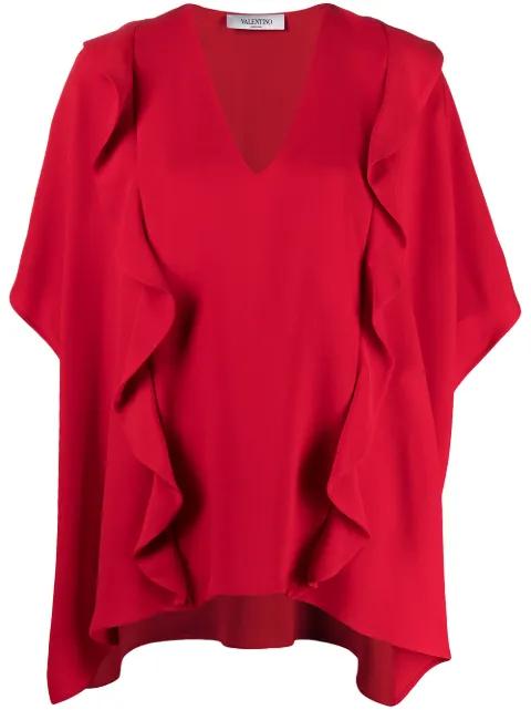 ruffled drape blouse by VALENTINO