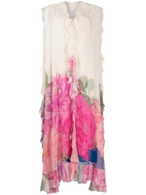 ruffled floral print gown by VALENTINO