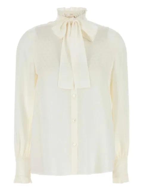 ruffled-neck silk shirt by VALENTINO