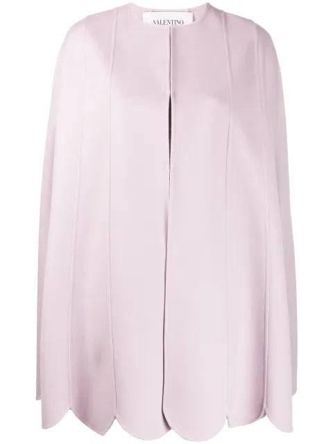 scalloped hem cape by VALENTINO